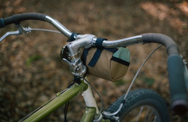 Wizard Works X The Woods Cyclery Lil Presto Barrel Bag - Camel Pistachio