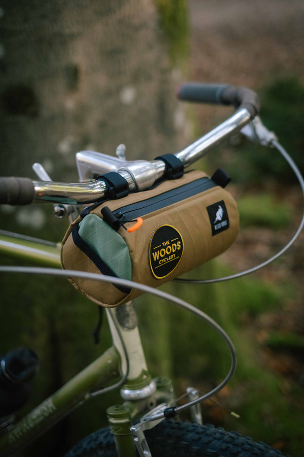 Wizard Works X The Woods Cyclery Lil Presto Barrel Bag - Camel Pistachio