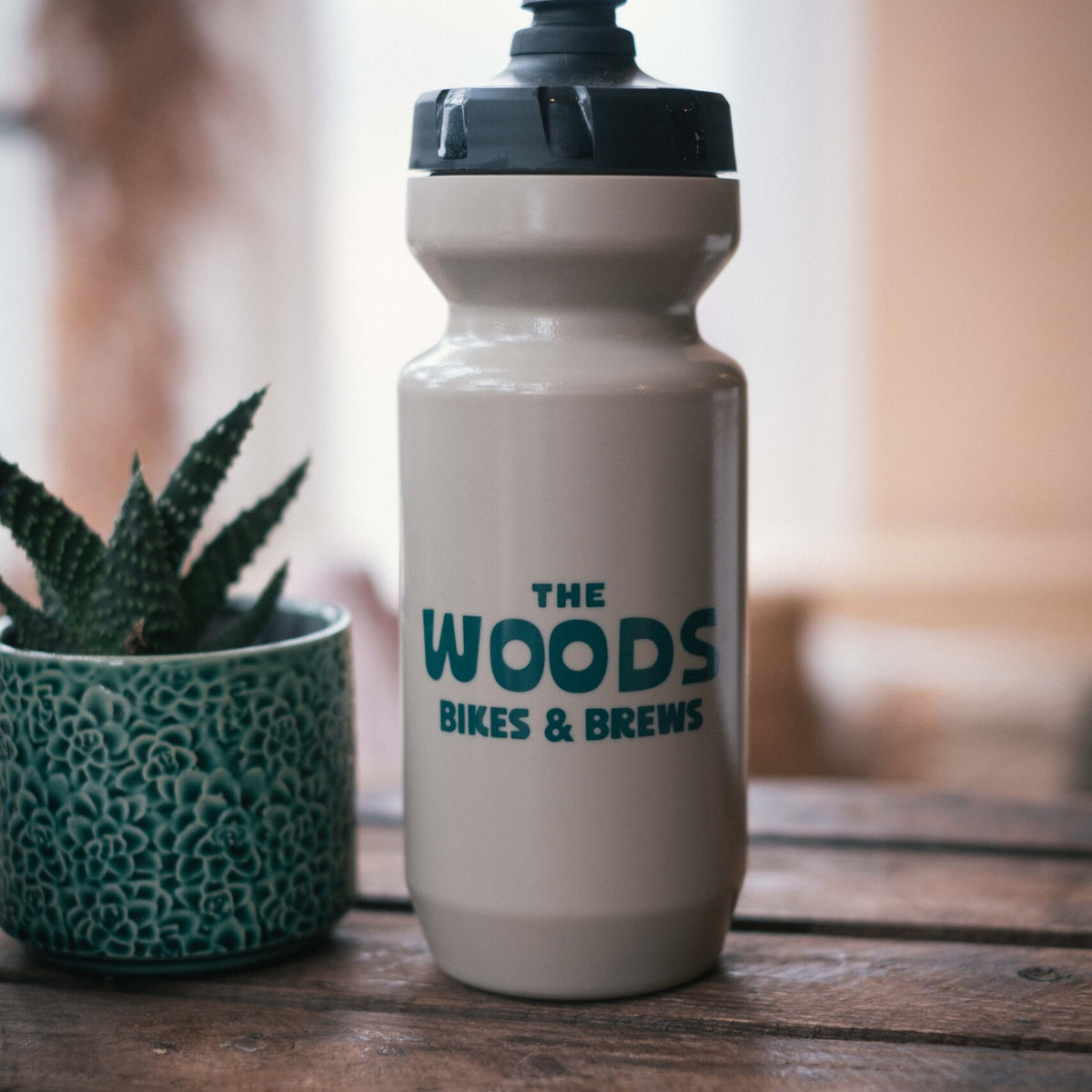 Woods Bikes and Brews Bottle Tan 'Horse' 22oz The Woods Cyclery