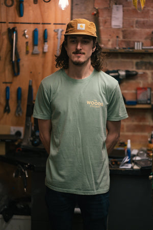 The Woods Cyclery Logo T-Shirt - Sage Green
