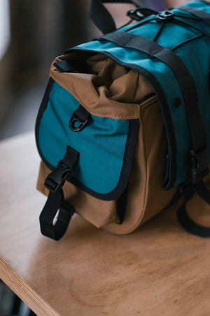 Wizard Works X The Woods Cyclery Badjelly Bar and Saddle Bag - Tan / Teal