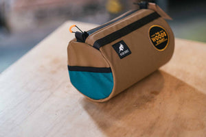 Wizard Works X The Woods Cyclery Lil Presto Barrel Bag - Tan / Teal