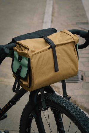 Wizard Works X The Woods Cyclery Badjelly Bar and Saddle Bag - Camel Pistachio