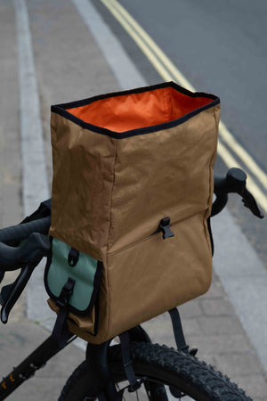 Wizard Works X The Woods Cyclery Badjelly Bar and Saddle Bag - Camel Pistachio