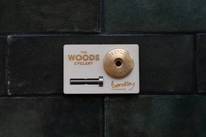 Bentley Components x The Woods Cyclery Domed Brass Top Cap