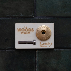 Bentley Components x The Woods Cyclery Domed Brass Top Cap
