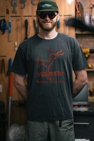 The Woods Cyclery "Give The Mule What He Wants" T-shirt - Black